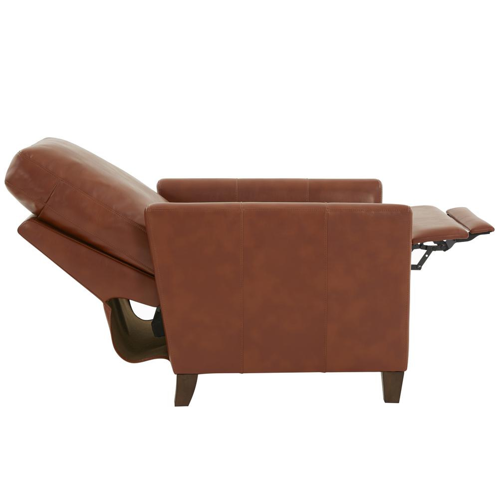 Penny Caramel Faux Leather Modern Recliner. Picture 9