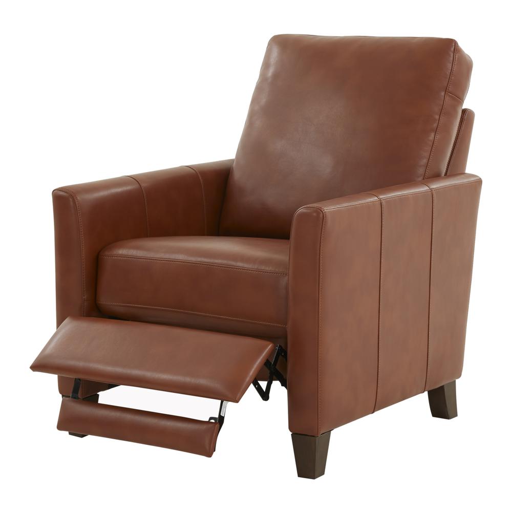 Penny Caramel Faux Leather Modern Recliner. Picture 8