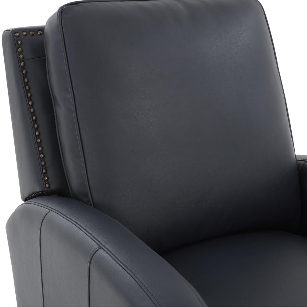 James Midnight Blue Faux Leather Push Back Recliner. Picture 10