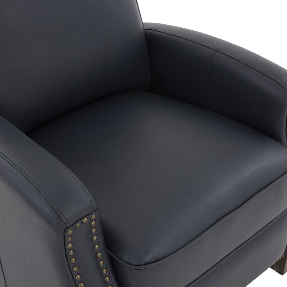 James Midnight Blue Faux Leather Push Back Recliner. Picture 11