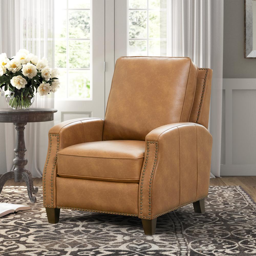James Saddle Faux Leather Push Back Recliner. Picture 17