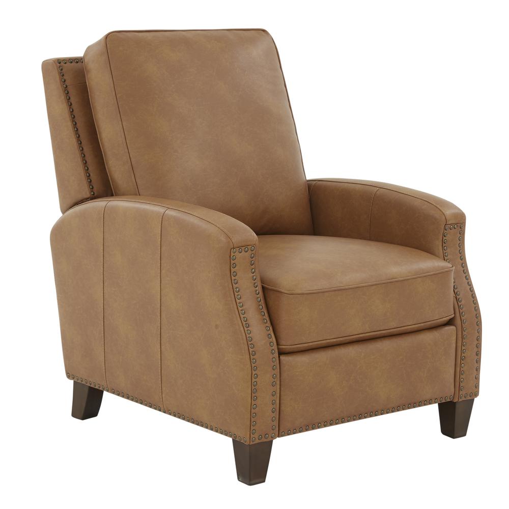 James Saddle Faux Leather Push Back Recliner. Picture 1