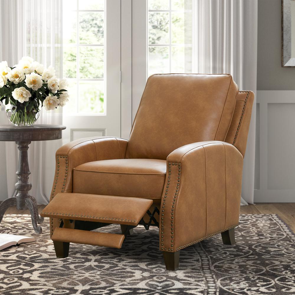 James Saddle Faux Leather Push Back Recliner. Picture 18