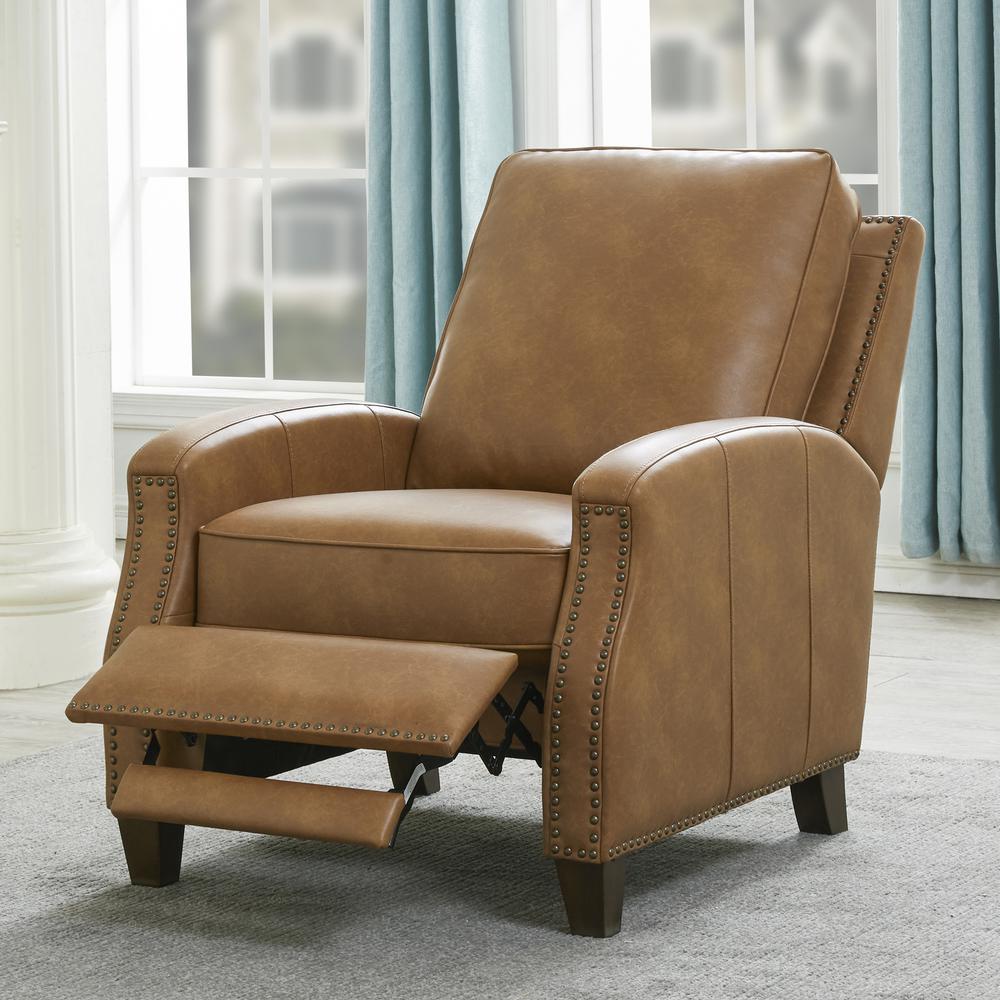 James Saddle Faux Leather Push Back Recliner. Picture 19