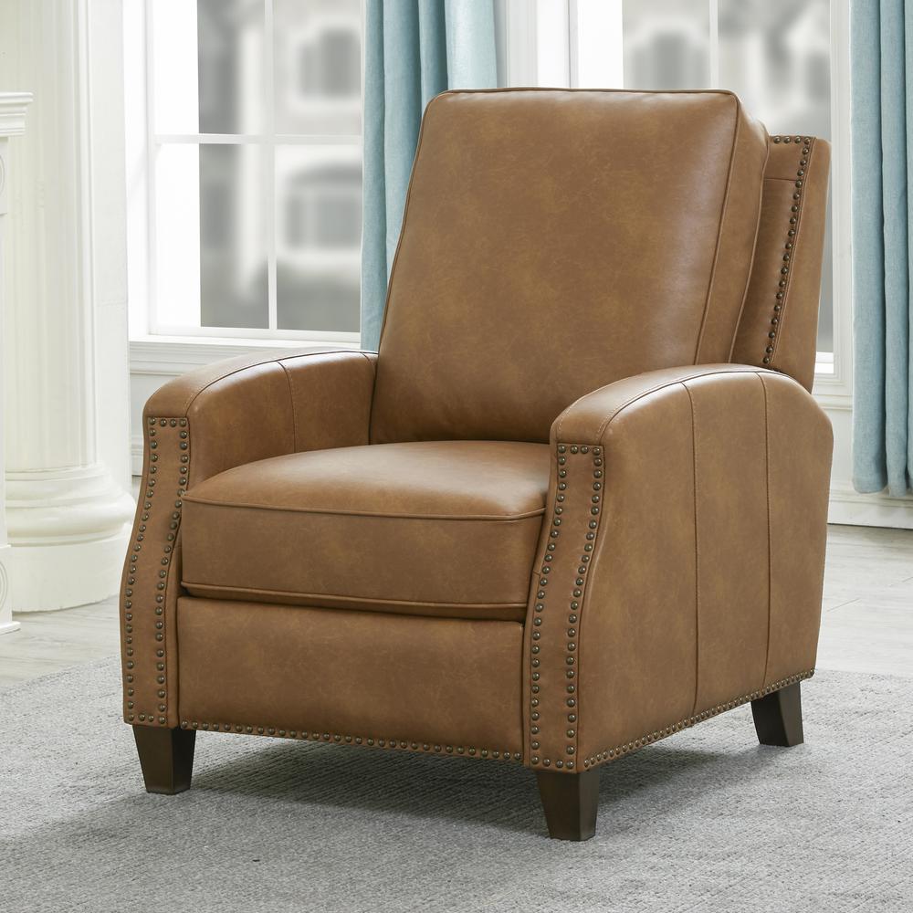 James Saddle Faux Leather Push Back Recliner. Picture 20