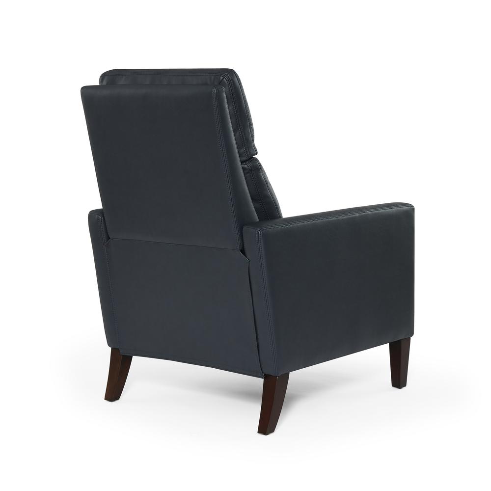Vicente Midnight Blue Faux Leather Push Back Recliner. Picture 5