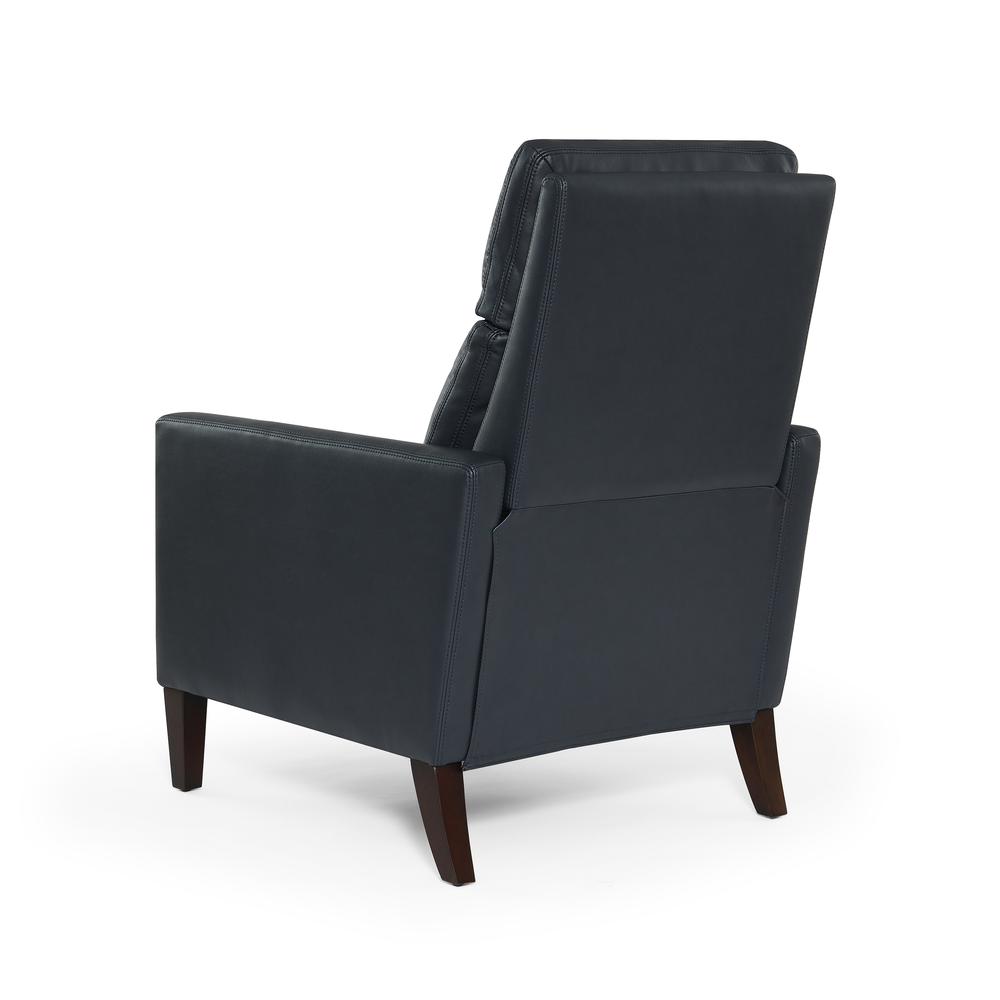 Vicente Midnight Blue Faux Leather Push Back Recliner. Picture 6