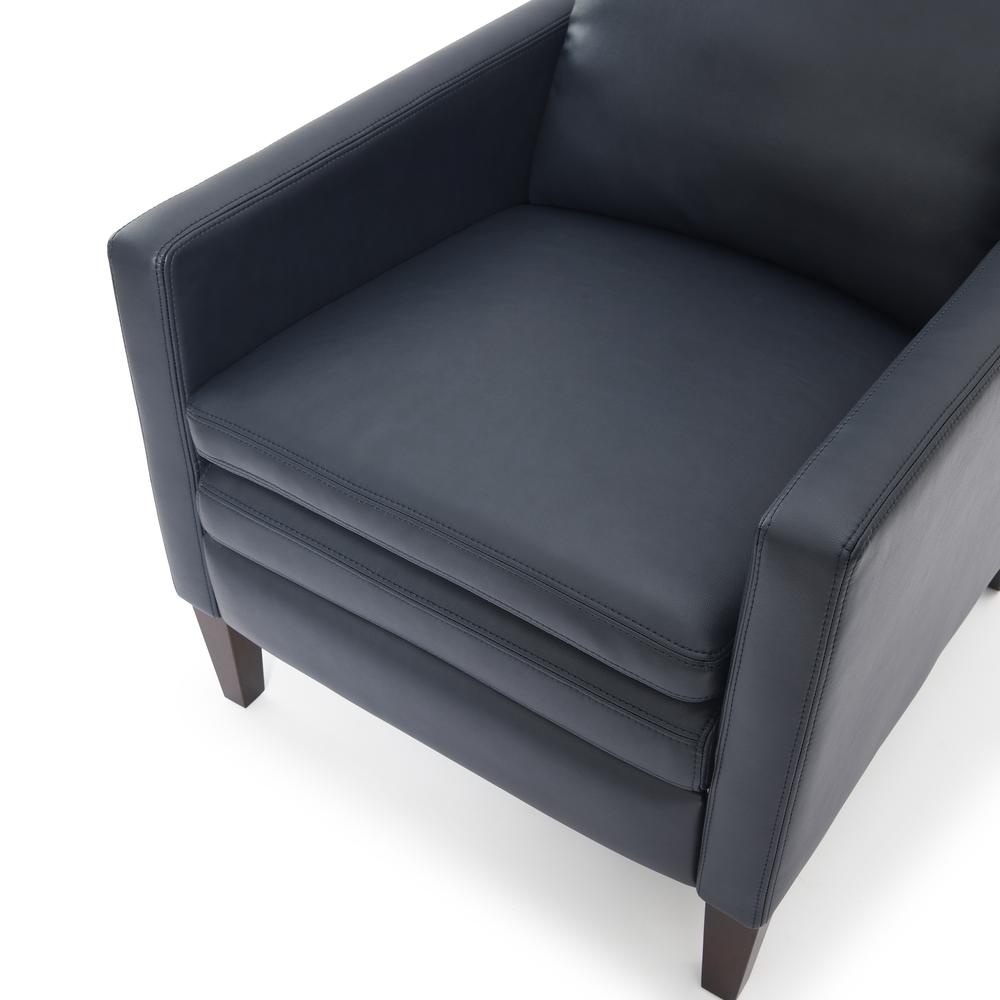Vicente Midnight Blue Faux Leather Push Back Recliner. Picture 9
