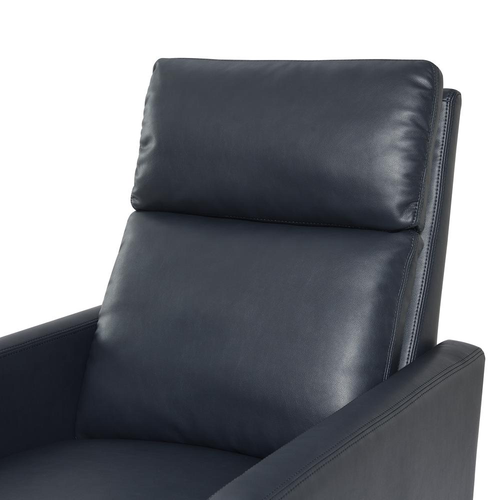 Vicente Midnight Blue Faux Leather Push Back Recliner. Picture 10