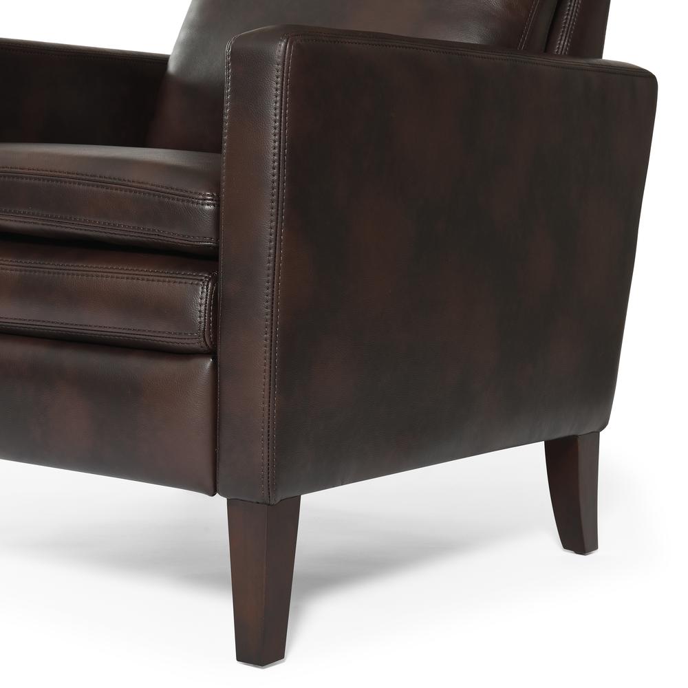Vicente Burnished Brown Faux Leather Push Back Recliner. Picture 7