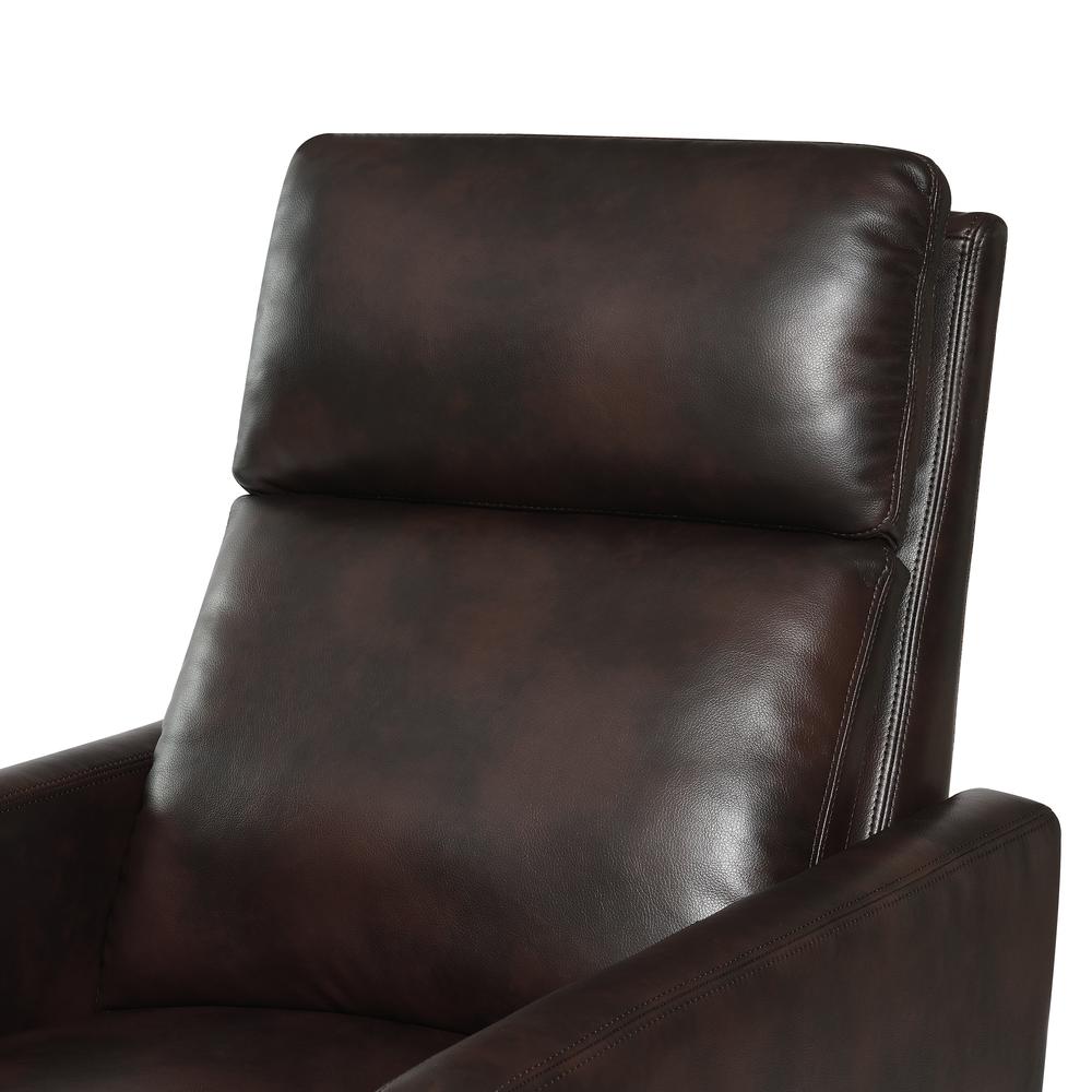 Vicente Burnished Brown Faux Leather Push Back Recliner. Picture 8
