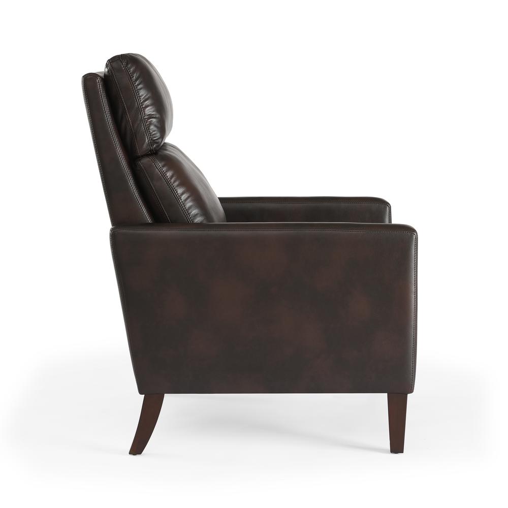 Vicente Burnished Brown Faux Leather Push Back Recliner. Picture 11