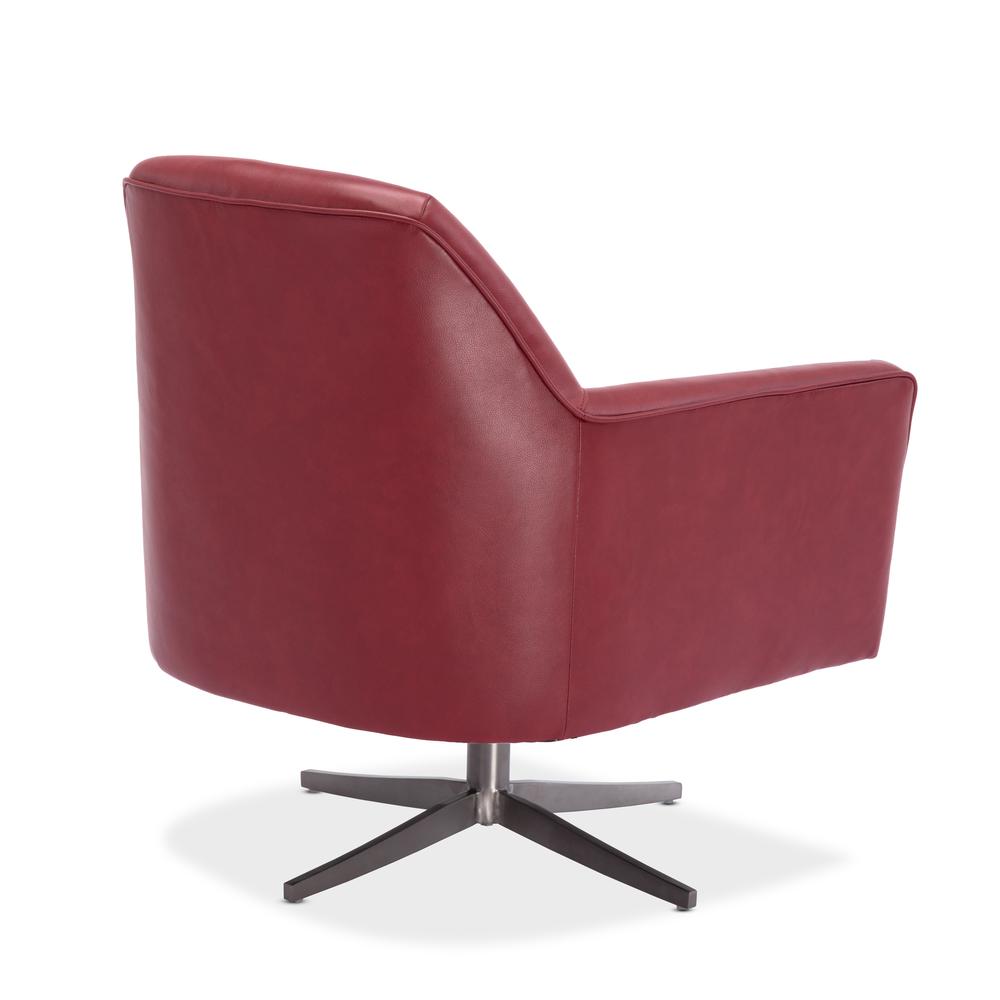Phoenix Red Leather Gel Swivel Armchair. Picture 7