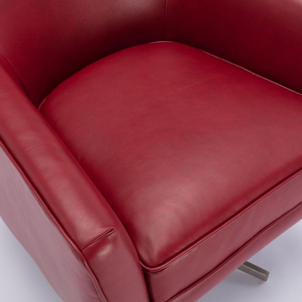 Phoenix Red Leather Gel Swivel Armchair. Picture 11