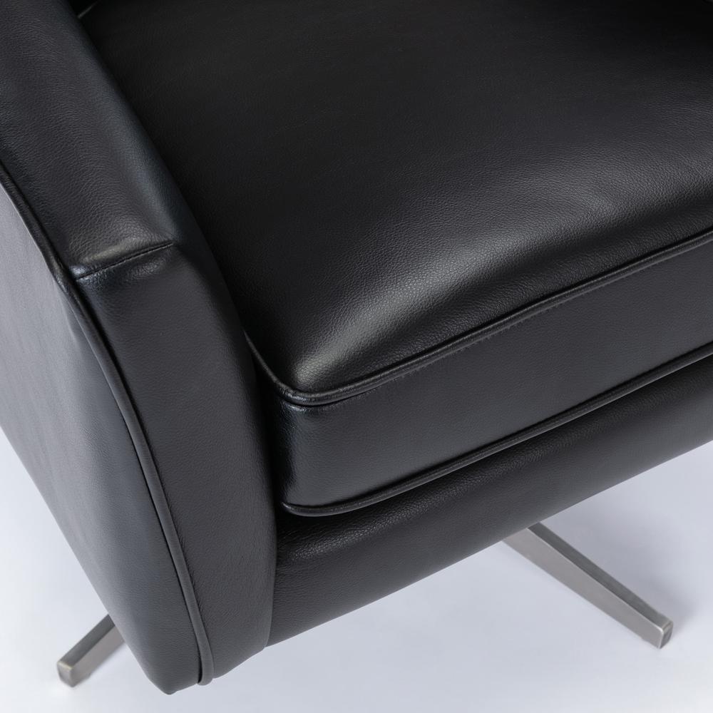 Phoenix Black Leather Gel Swivel Armchair. Picture 7