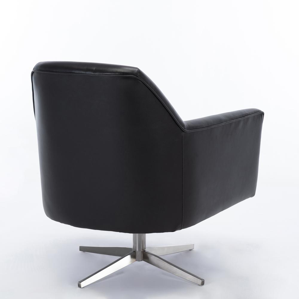 Phoenix Black Leather Gel Swivel Armchair. Picture 4
