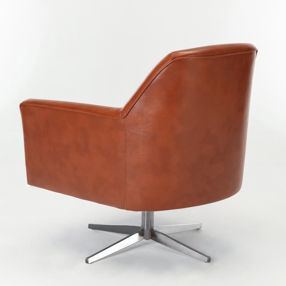 Phoenix Caramel Leather Gel Swivel Armchair. Picture 9