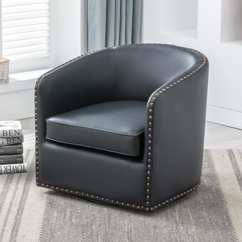 Tyler Swivel Arm Chair - Midnight Blue. Picture 2