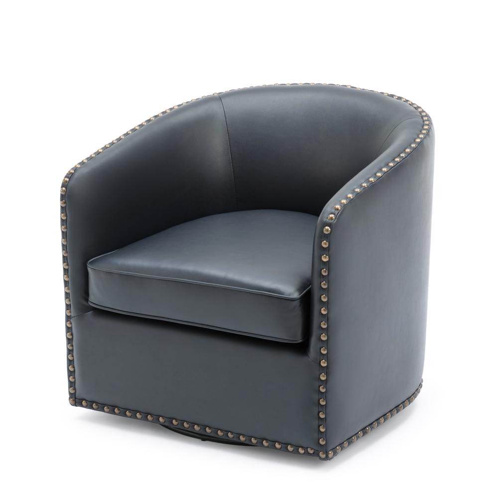 Tyler Swivel Arm Chair - Midnight Blue. Picture 6