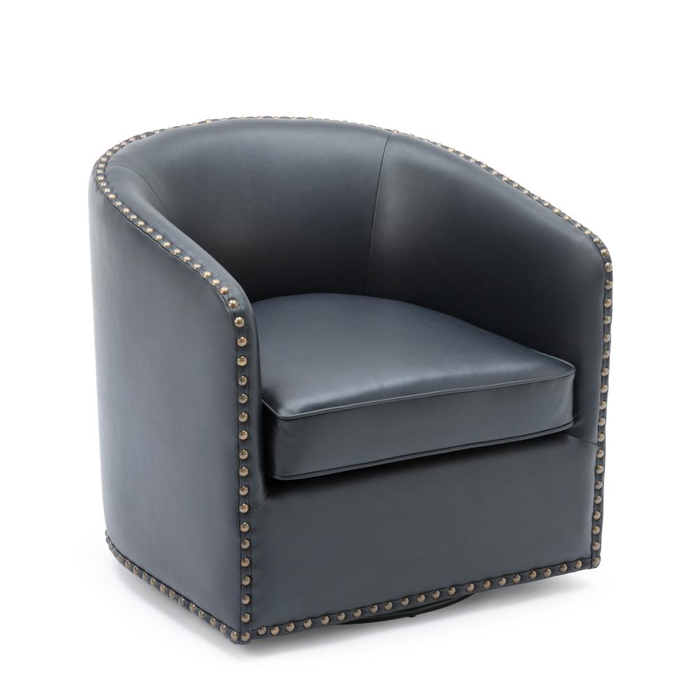 Tyler Swivel Arm Chair - Midnight Blue. Picture 8