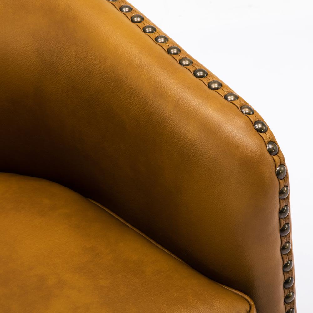 Tyler Swivel Arm Chair - Camel. Picture 7