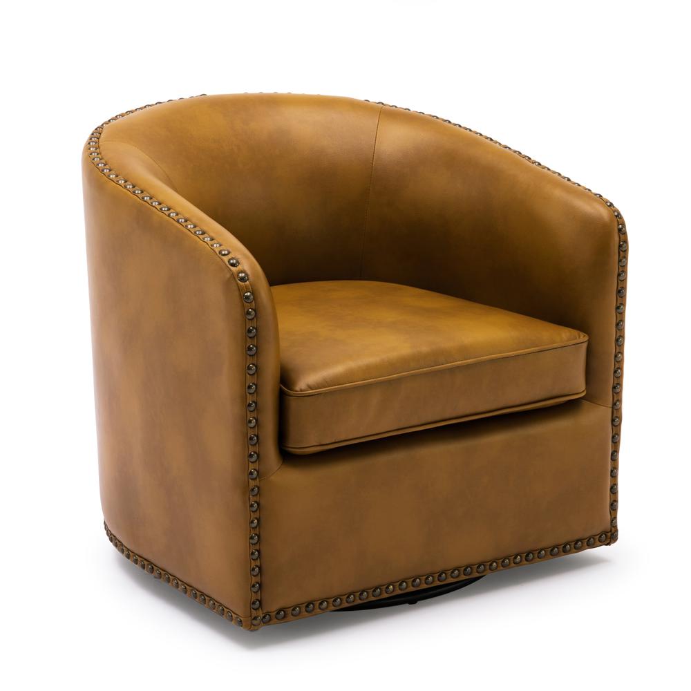 Tyler Swivel Arm Chair - Camel. Picture 12
