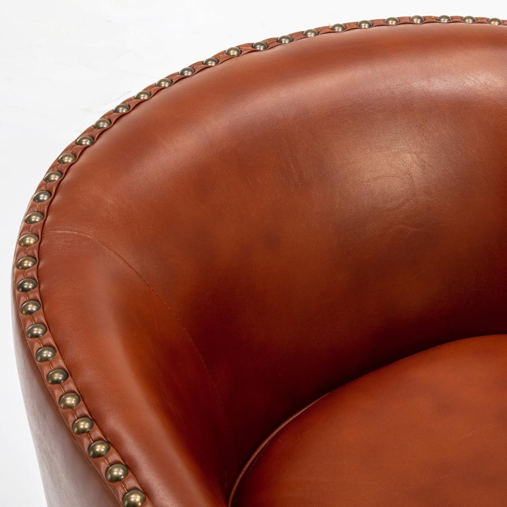 Tyler Swivel Arm Chair - Caramel. Picture 7