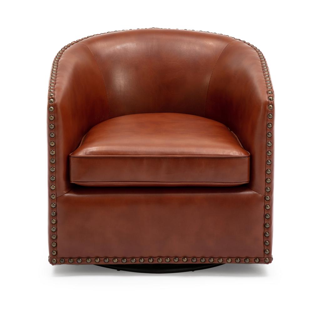 Tyler Swivel Arm Chair - Caramel. Picture 8