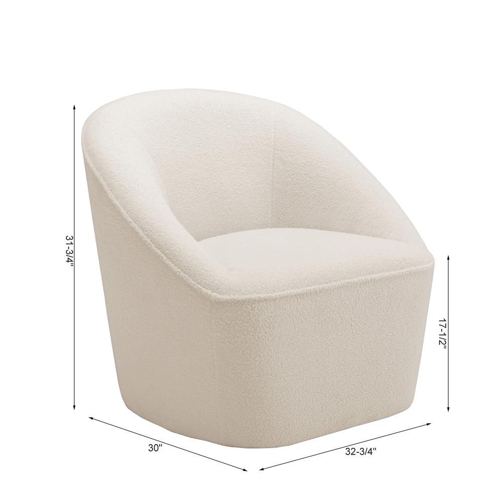 Andria Boucle Swivel Chair - Milky White. Picture 12