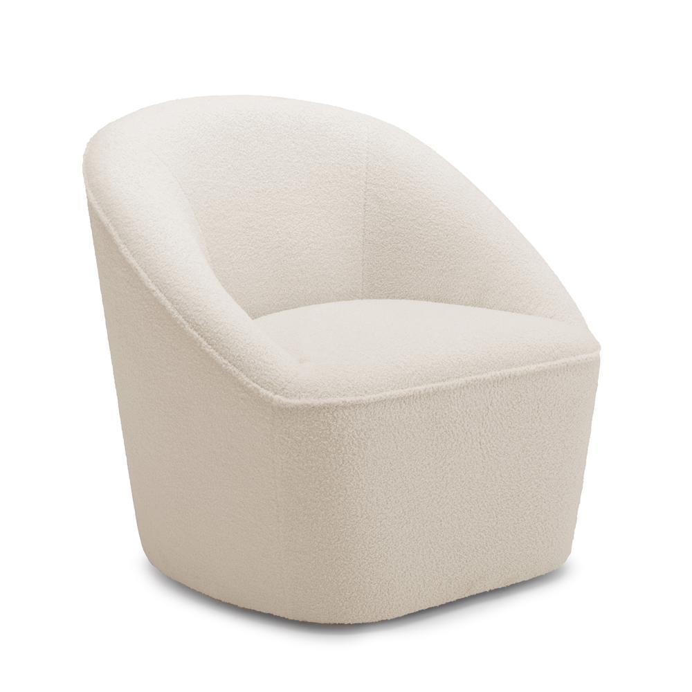 Andria Boucle Swivel Chair - Milky White. Picture 2
