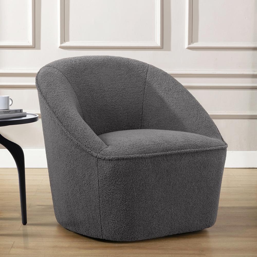 Andria Boucle Swivel Chair Grey. Picture 1