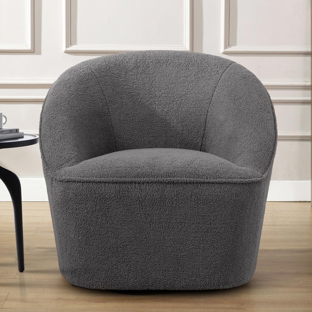 Andria Boucle Swivel Chair Grey. Picture 10