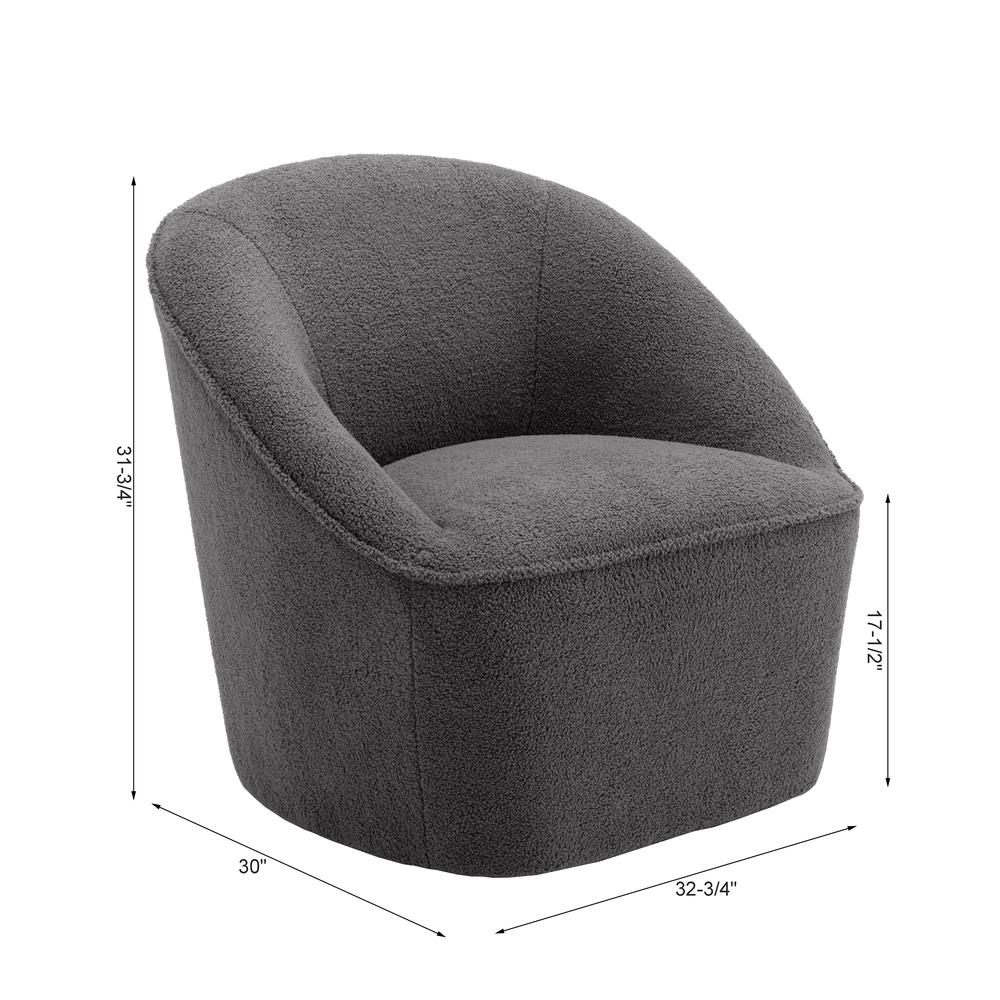 Andria Boucle Swivel Chair Grey. Picture 11