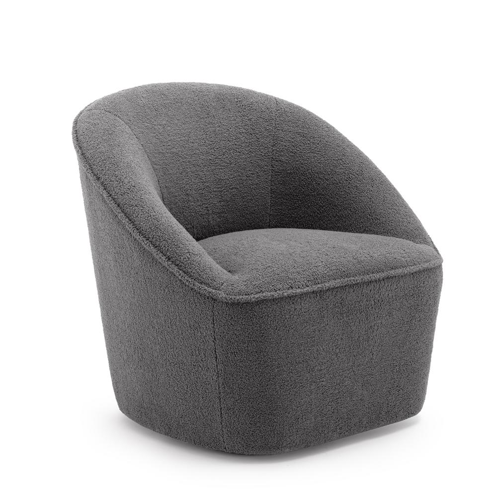 Andria Boucle Swivel Chair Grey. Picture 2