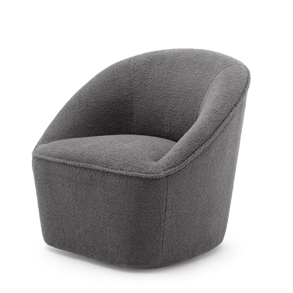 Andria Boucle Swivel Chair Grey. Picture 4