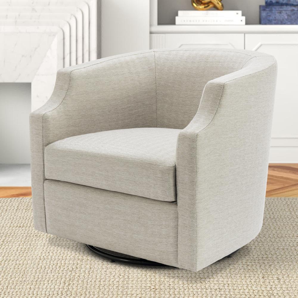 Infinity Sand Swivel Barrel Chair. Picture 1