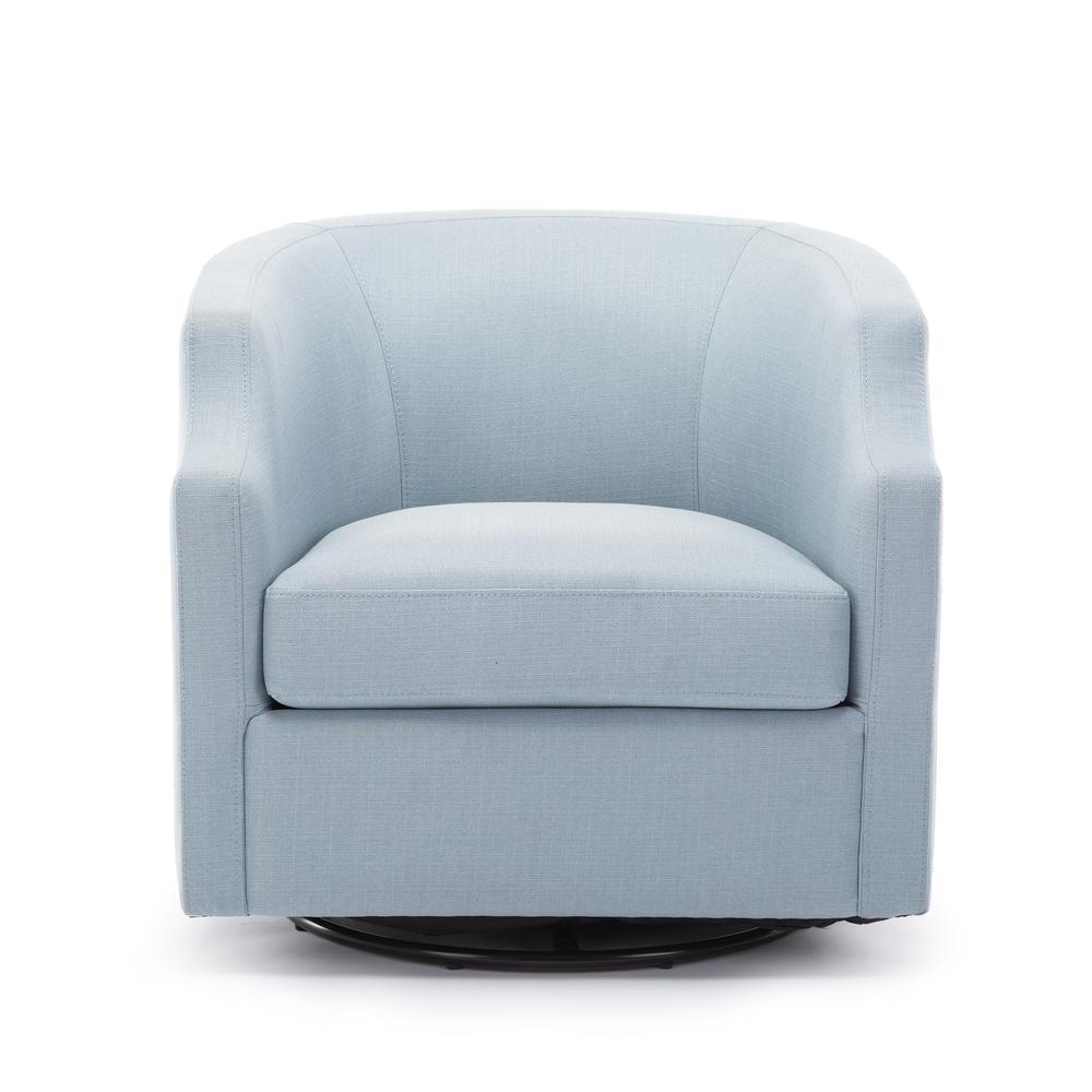 Infinity Sky Blue Swivel Glider Barrel Chair. Picture 1