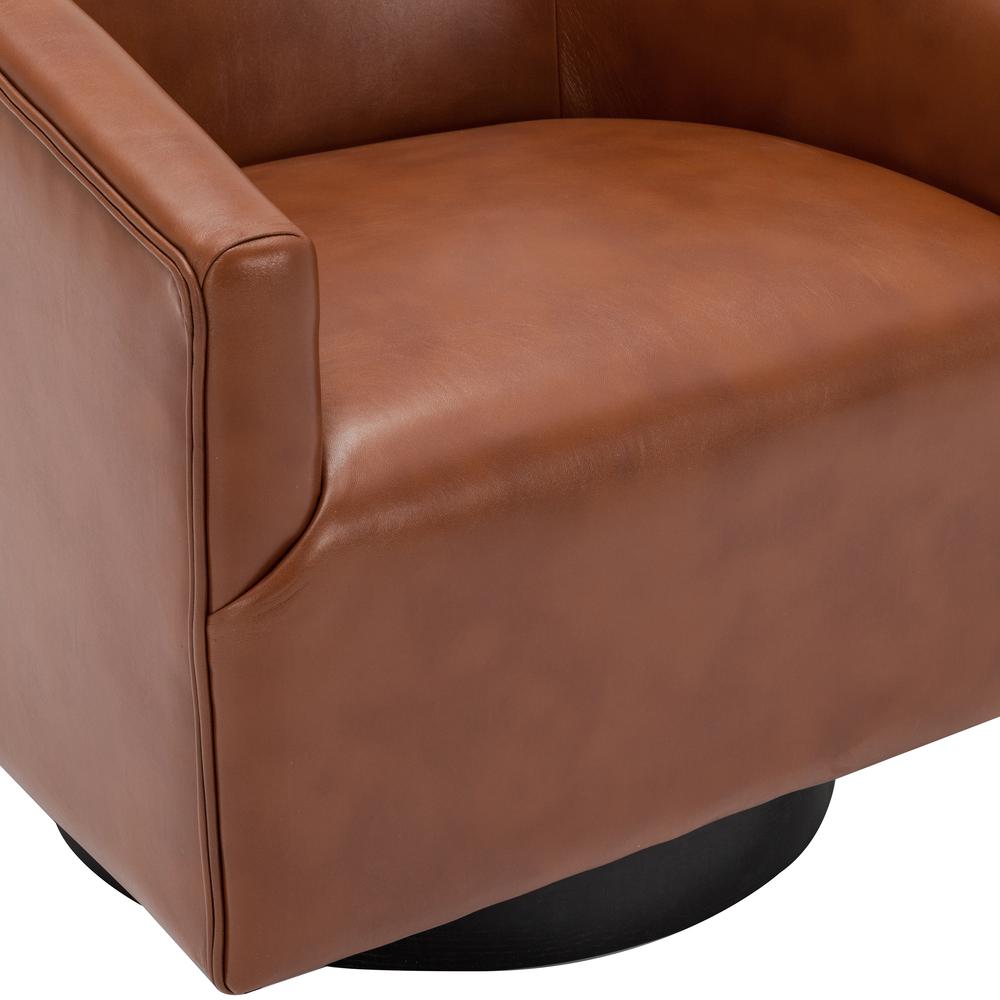 Gaven Caramel Wood Base Swivel Chair. Picture 8