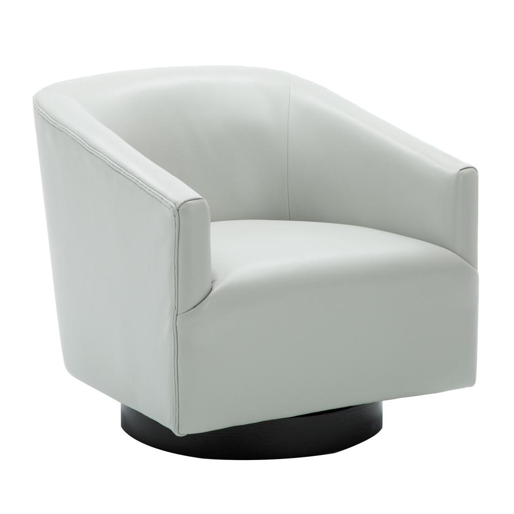Gaven Dove Grey Wood Base Swivel Chair. Picture 1