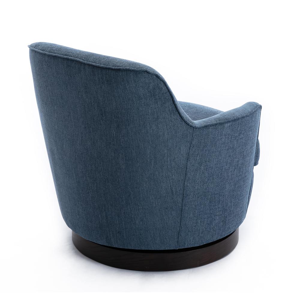 Reese Cadet Blue Wood Base Swivel Chair. Picture 5