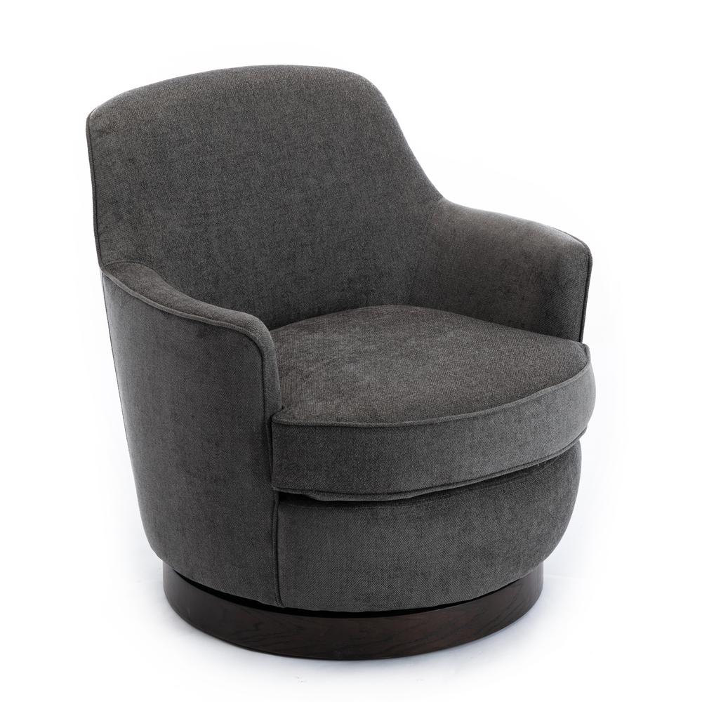 Reese Charcoal Wood Base Swivel Chair. Picture 1