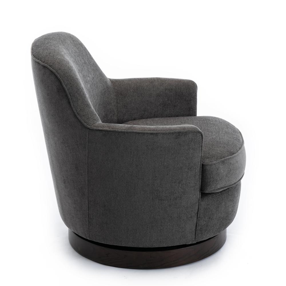 Reese Charcoal Wood Base Swivel Chair. Picture 4