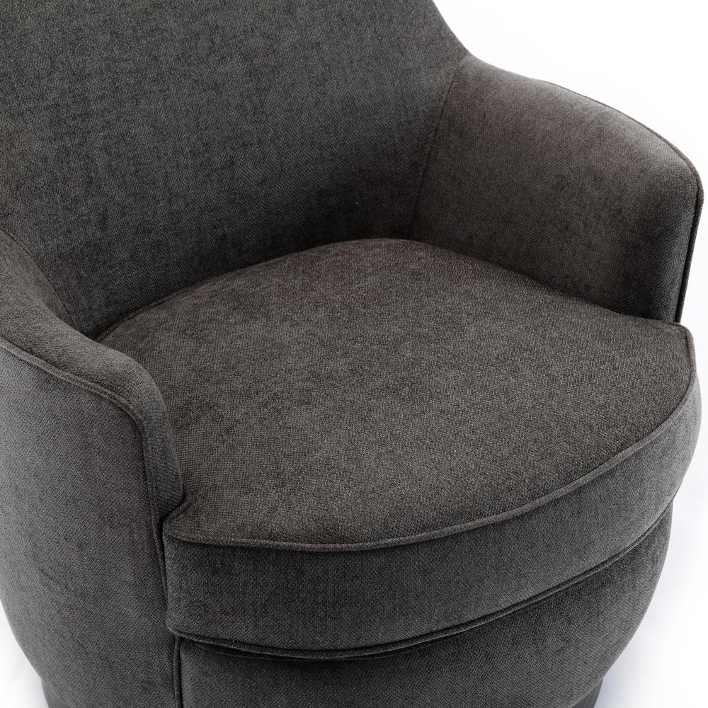 Reese Charcoal Wood Base Swivel Chair. Picture 6