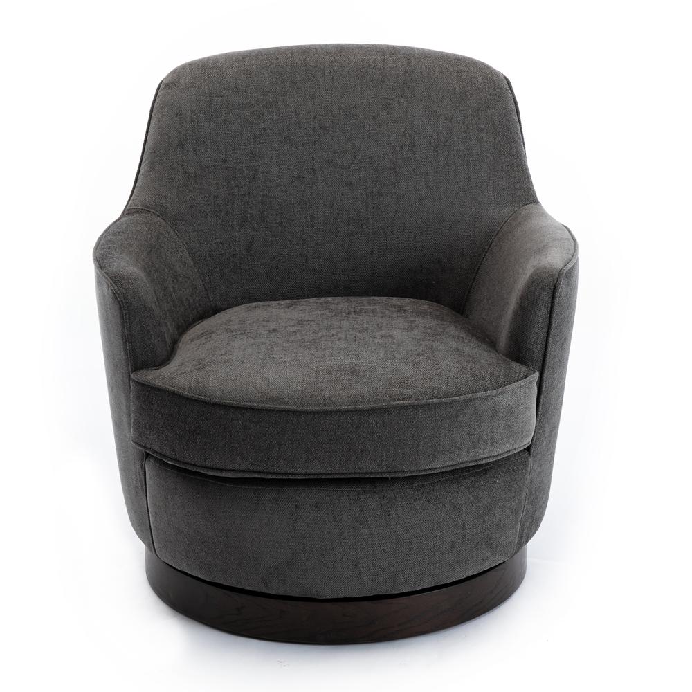Reese Charcoal Wood Base Swivel Chair. Picture 8