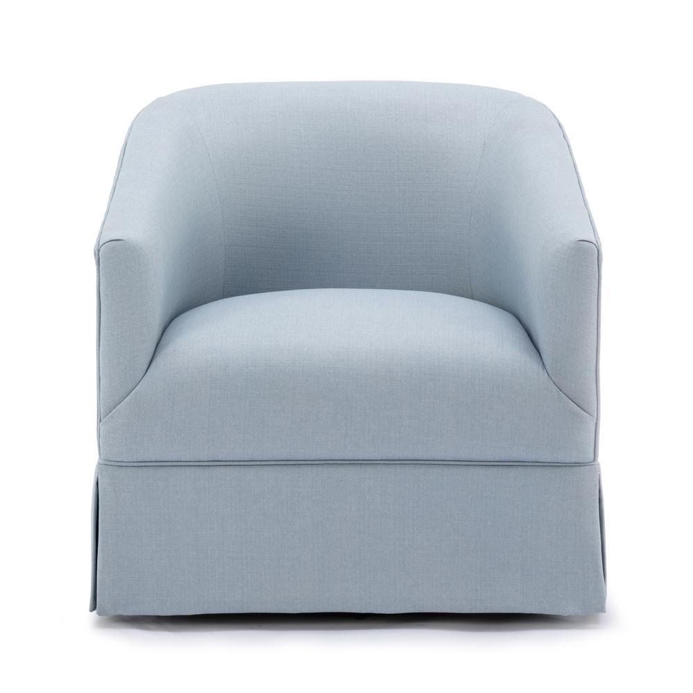Elm Sky Blue Skirted Swivel Chair. Picture 14