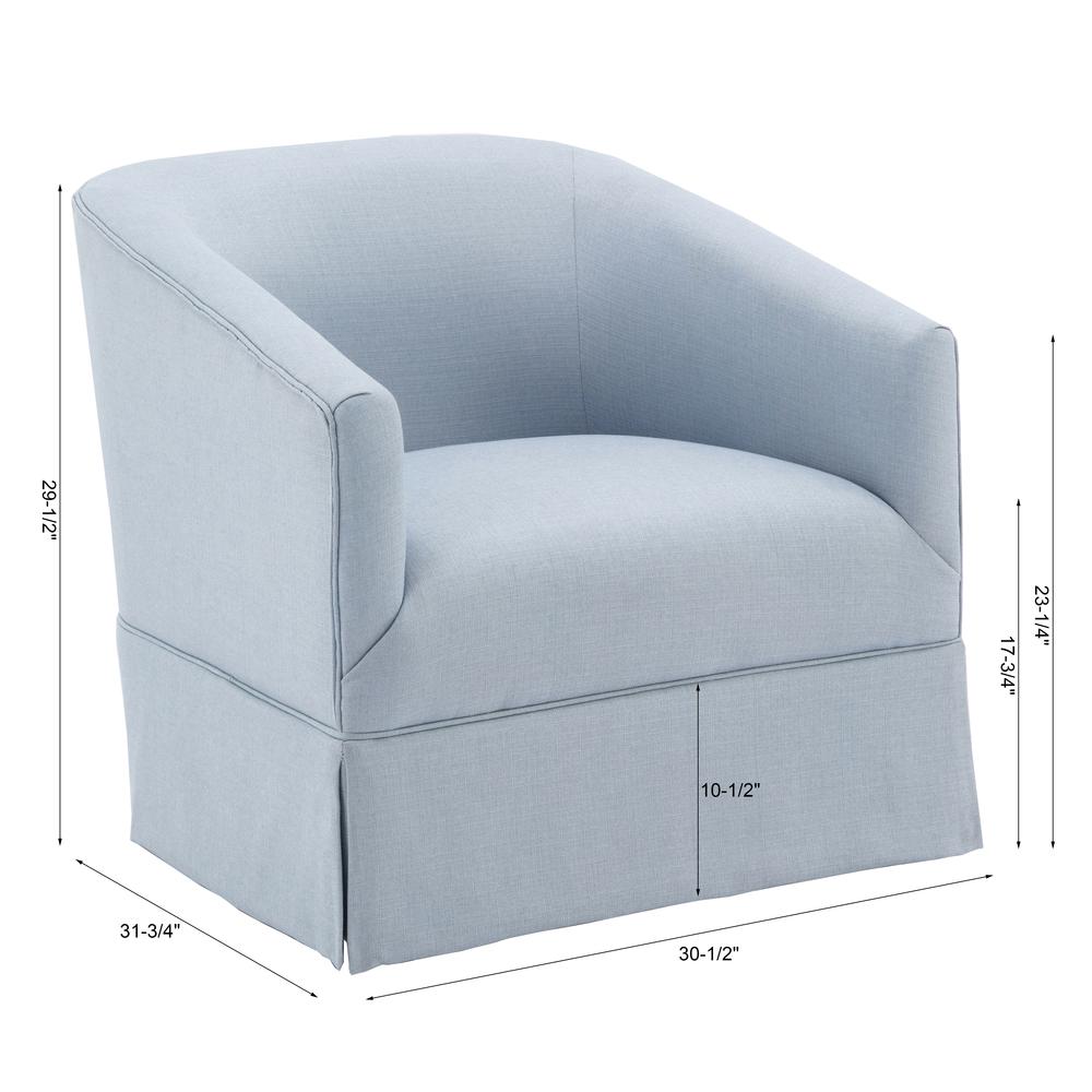 Elm Sky Blue Skirted Swivel Chair. The main picture.