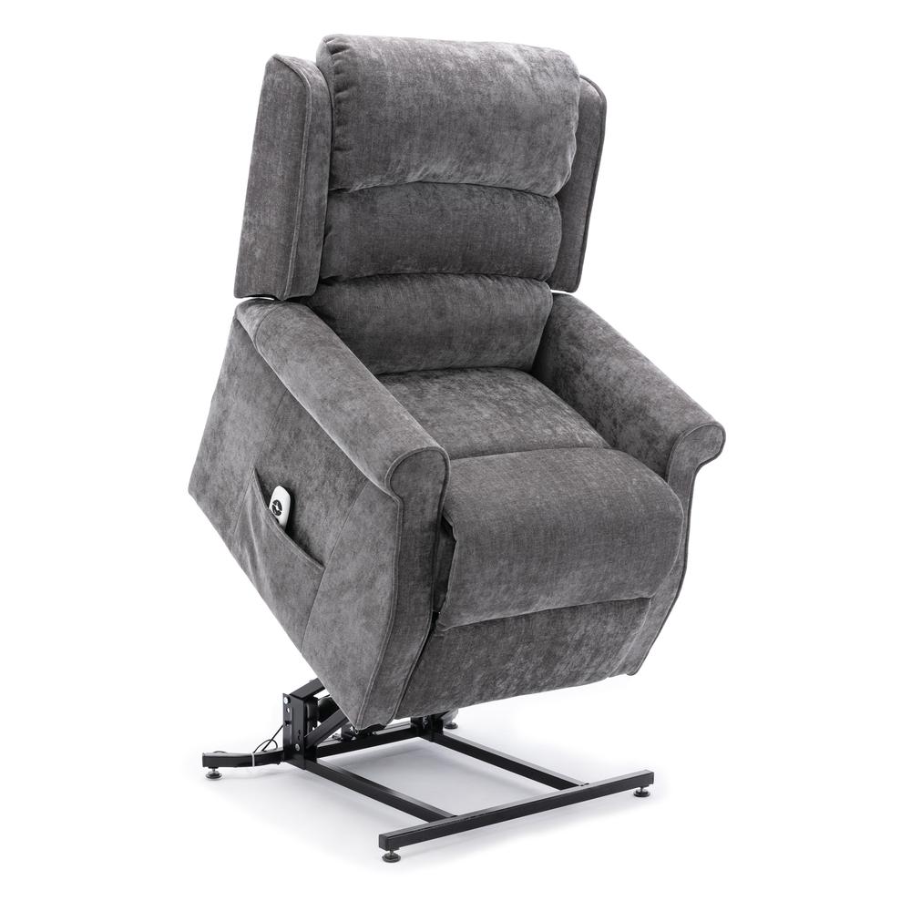 Ashland Charcoal Lift Chair with Massage. Picture 8