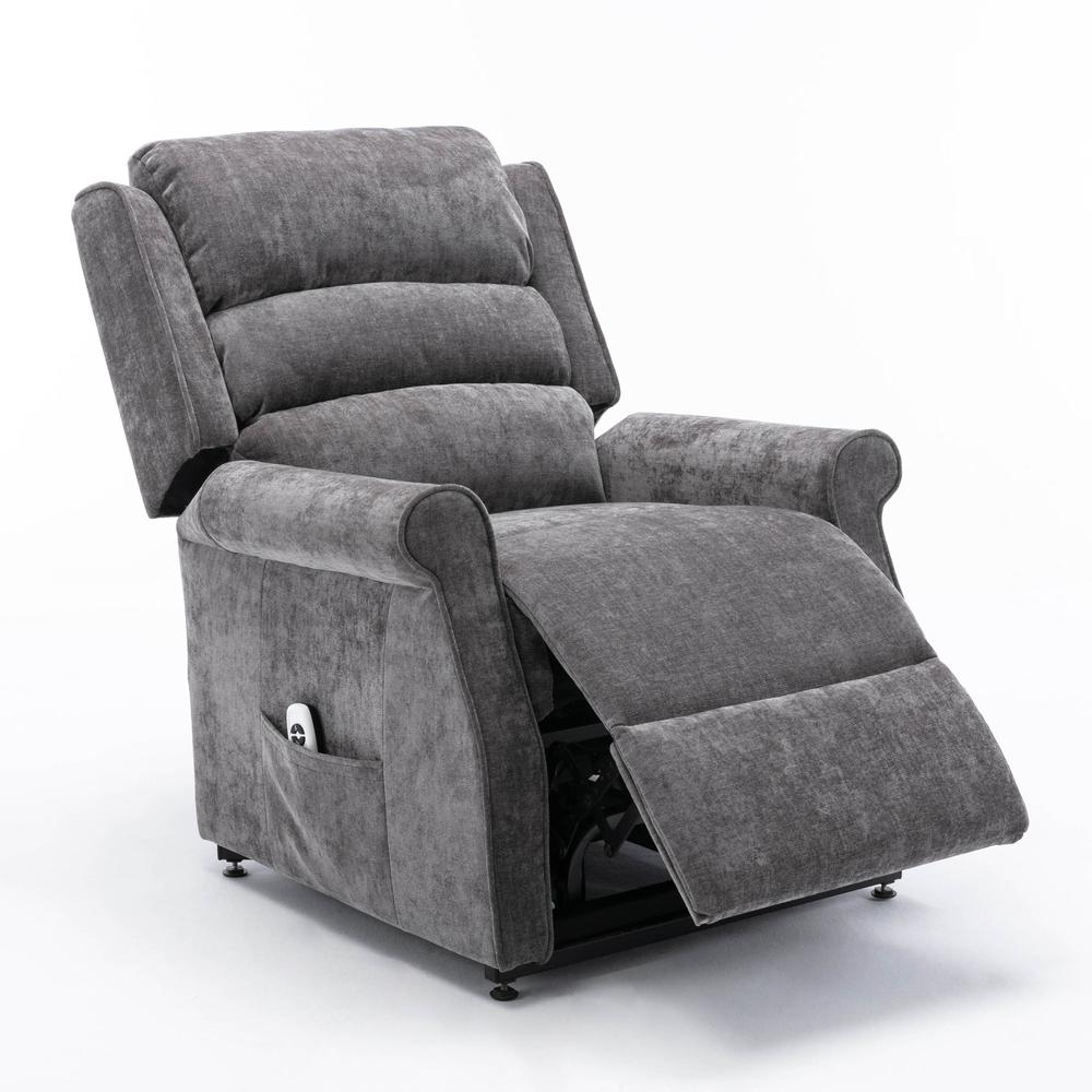 Ashland Charcoal Lift Chair with Massage. Picture 1