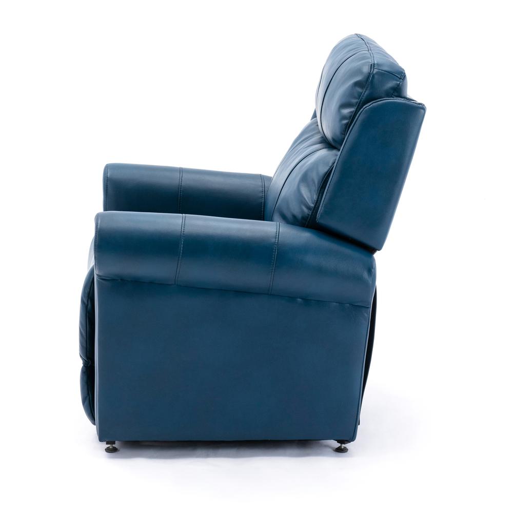 Langdon Navy Blue Leather Gel Lift Chair with Massage. Picture 5