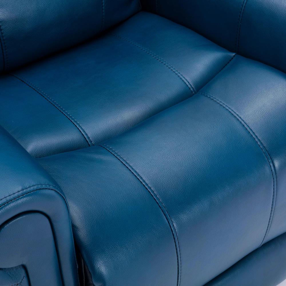 Langdon Navy Blue Leather Gel Lift Chair with Massage. Picture 9